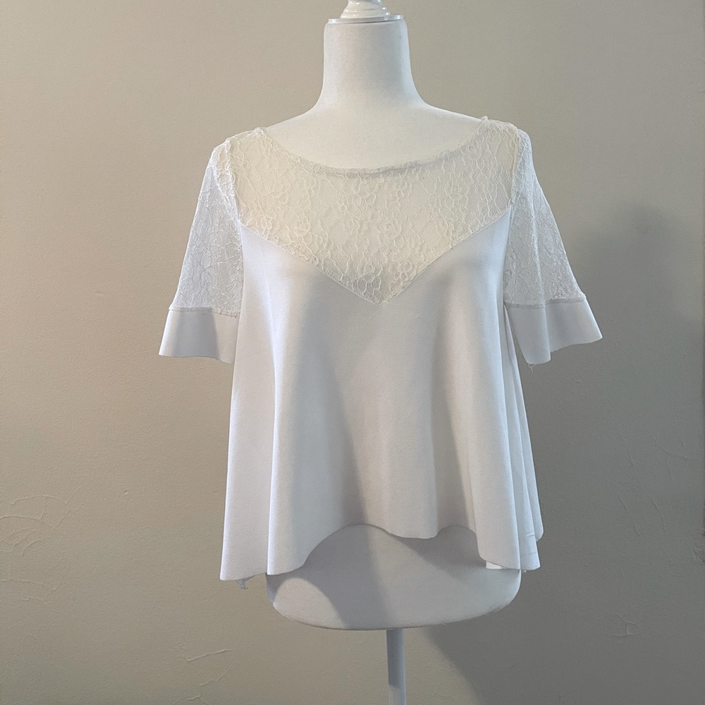 ZARA White Lace Top (size m)